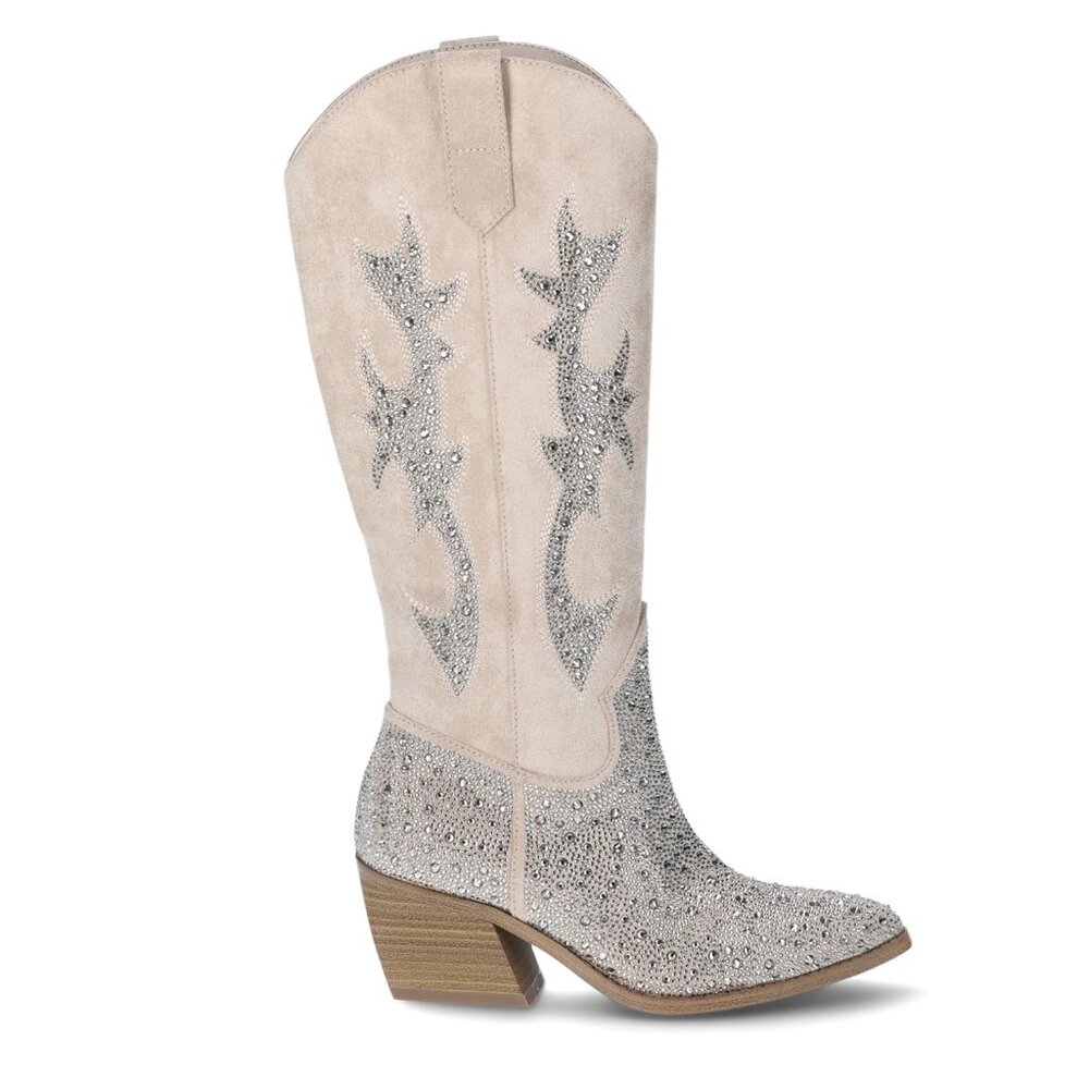 NWT Madden NYC Tall Western Embroidered Boots, Rhinestones, Sparkly, Fancy Boots - Picture 2 of 6